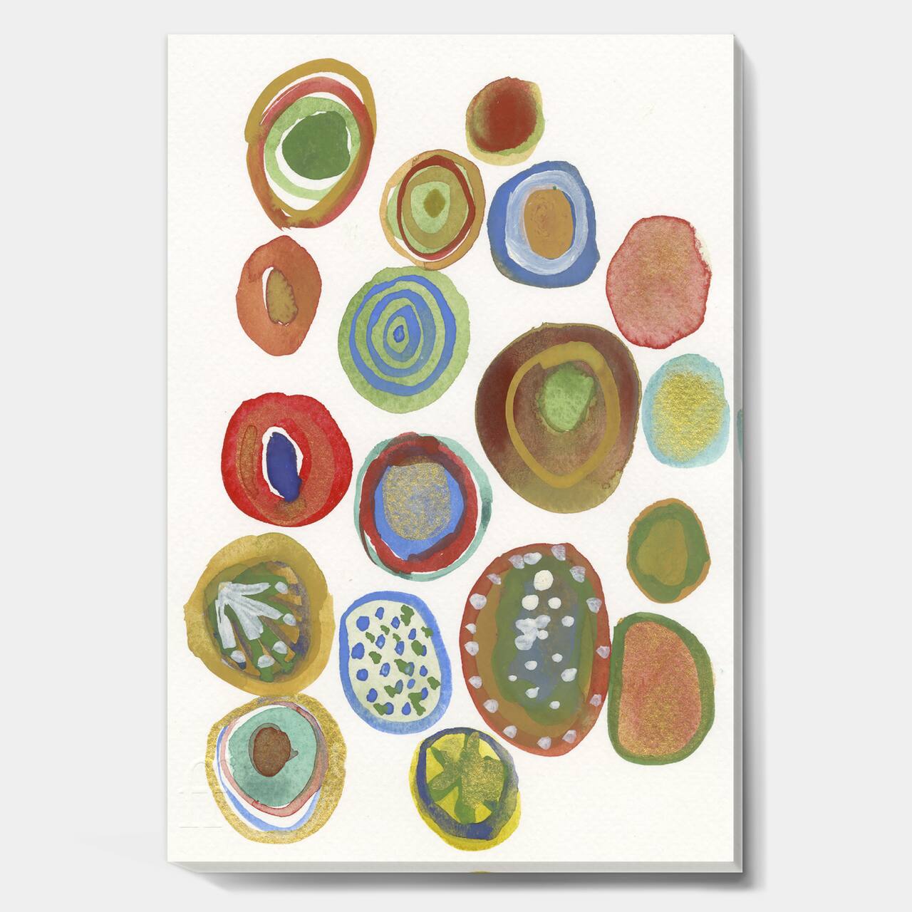 Designart - Circular Composition II - Mid-Century Modern Canvas Artwork